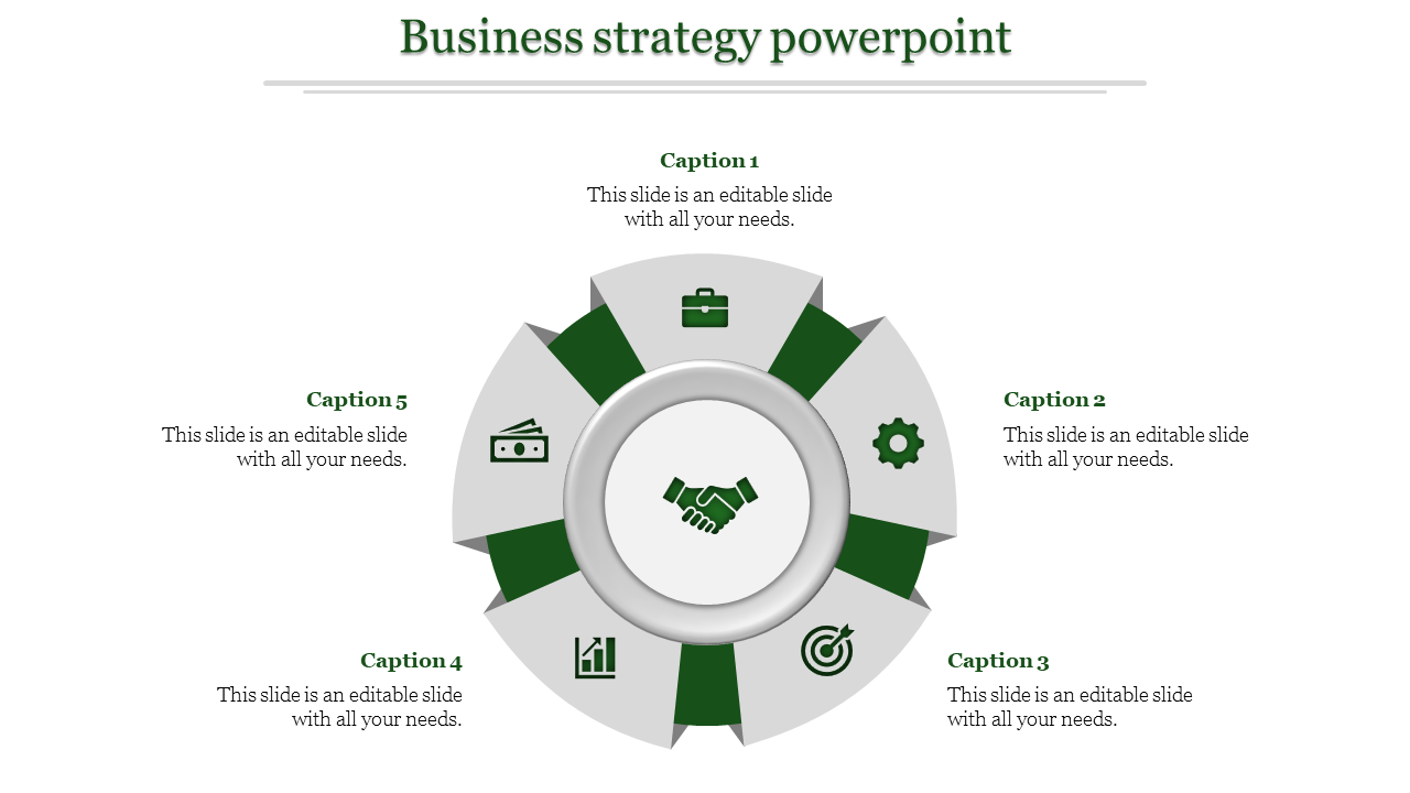 Attractive Business Strategy PowerPoint With Circle Model